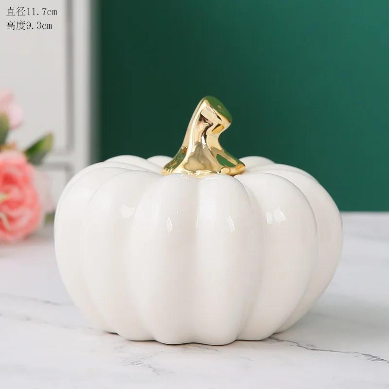 Ceramic Pumpkin Ornament Figurines Bedroom Living Room Wedding Gift Creative Home Accessories Craft Ceramic Sculpture Home Decor