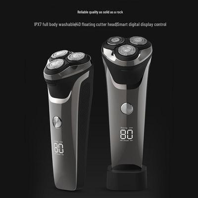 Men's Portable Electric Shaver with LED Display - Waterproof, Floating Head for Close Shave, Beard Trimmer.