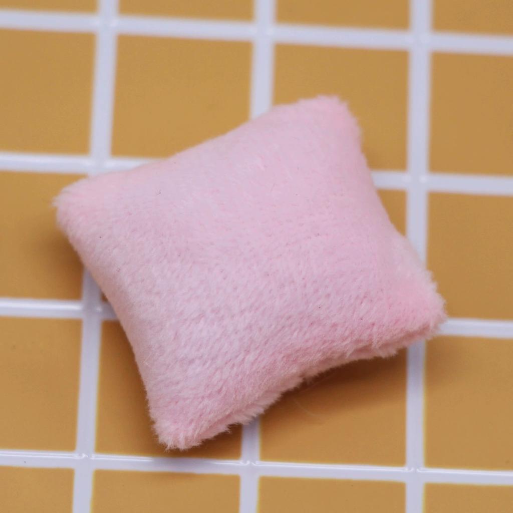 4 Stück 1/12 Puppenhaus Miniatur Kissen Kissen für Sofa Couch Bett Möbel Spielzeug