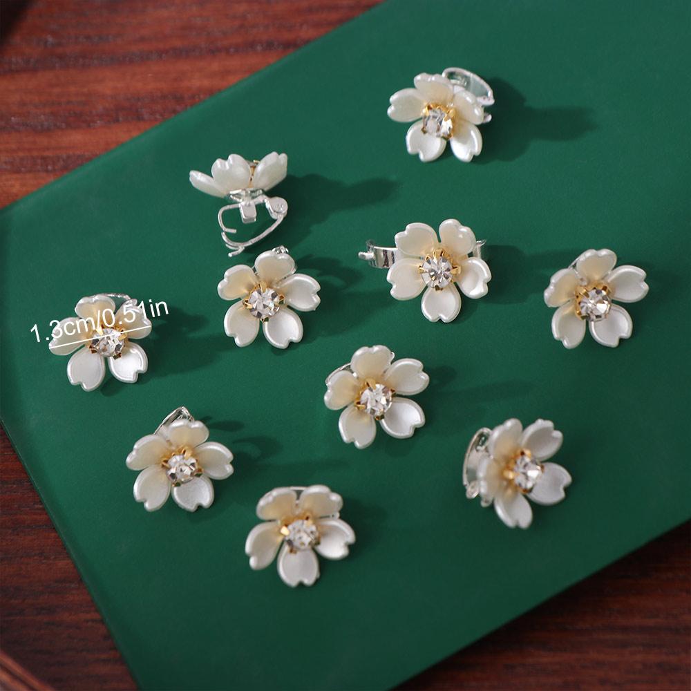 10pcs Dread Locks Flower Decor Hair Ring Metal Cuff Headwear Dreadlocks Beads DIY Charm Hair Braid Rings Clips Hair Jewelry