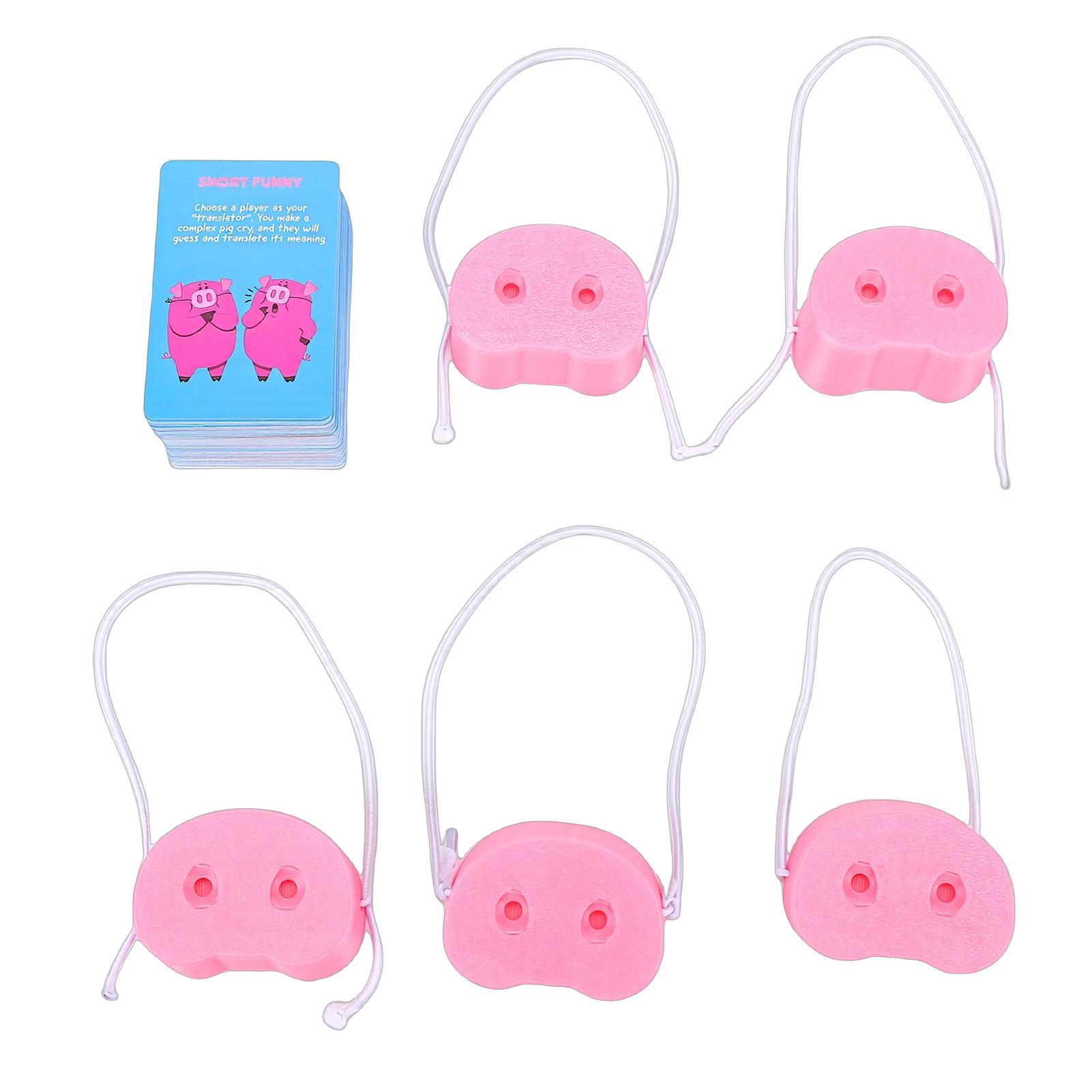 

You Laugh You Lose Party Game Pig Snout Interactive Fun Family Game for Kids and Adults with 150 Cards