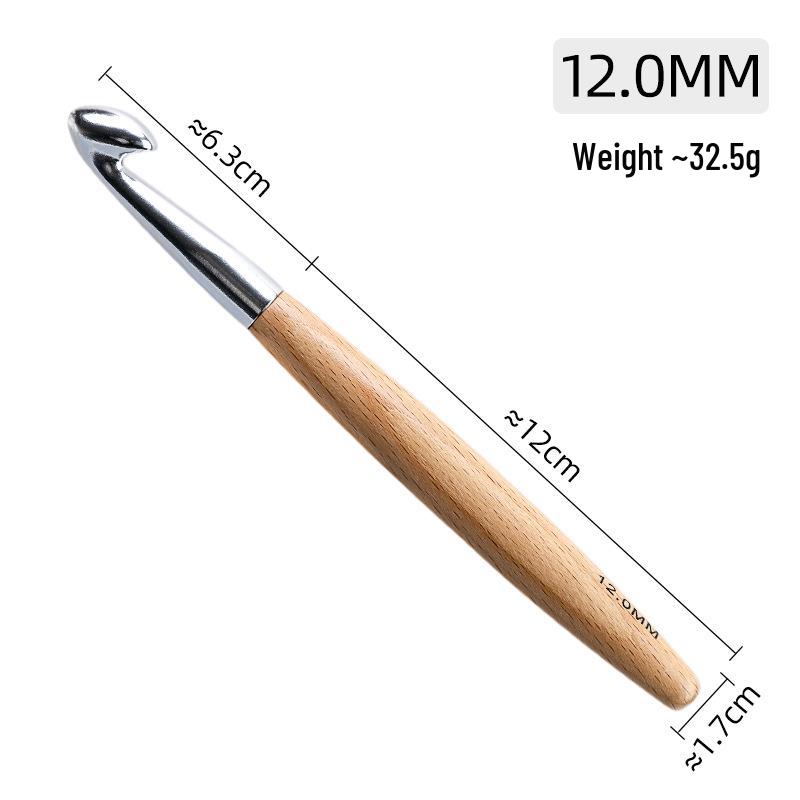 High-Quality Solid Wood Crochet Hook Set with Wooden Handles for Yarn and Sweater Knitting.