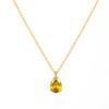 1pc Fashion Jewelry 18K Gold Plated Chain WaterDrop Diamond Pendant Necklace Stainless Steel 12 Months Birthstone Necklace