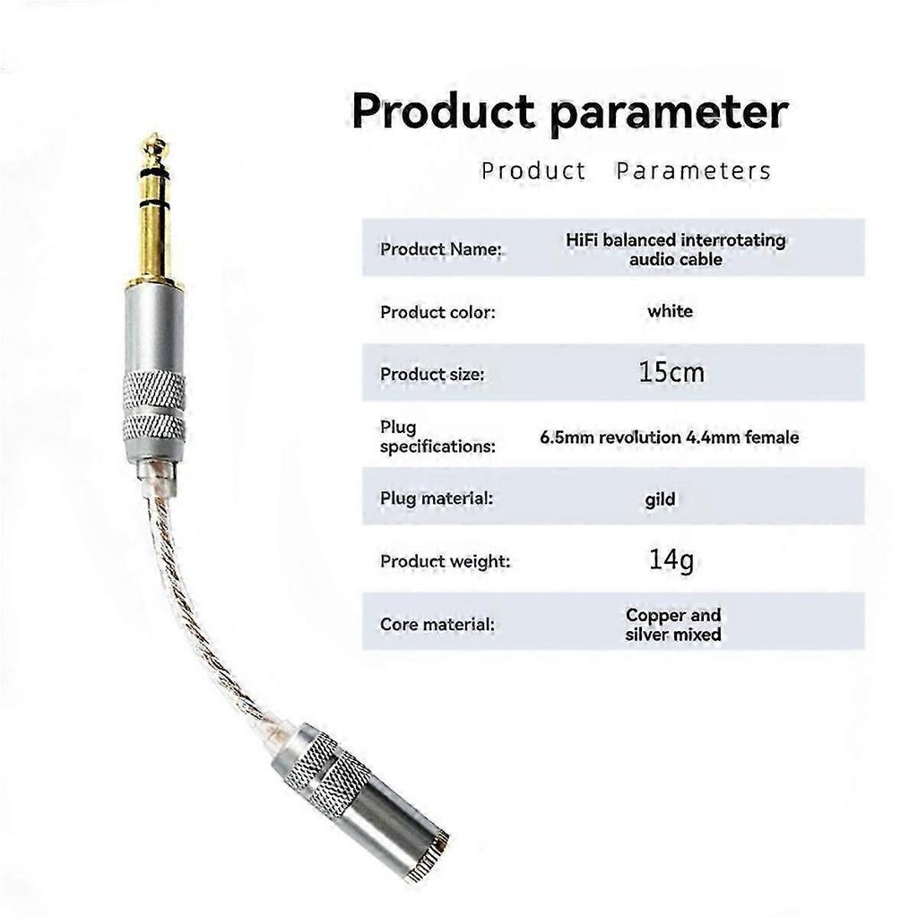 4.4mm To 6.35mm Stereo Audio Adapter for HiFi Balanced Connection