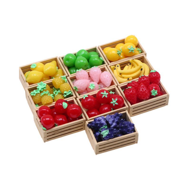 10-Piece Set: Mini 3D Fruit Dollhouse Dining Table Play Food Props
