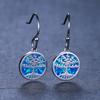 New Korean Style Golden Life Tree Round Disc Womens Versatile Earhook Earrings