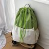 Schoolbag New Casual Backpack Drawstring Beam Contrasting Color Versatile Large Capacity Outdoor Mountaineering Hiking Backpack