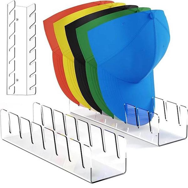 1Pc Hat Organizer for Baseball Caps with Anti-Slip Pad For Display and Storage,Space Saving Acrylic Hat Holder Hangers for Wall with Drilled