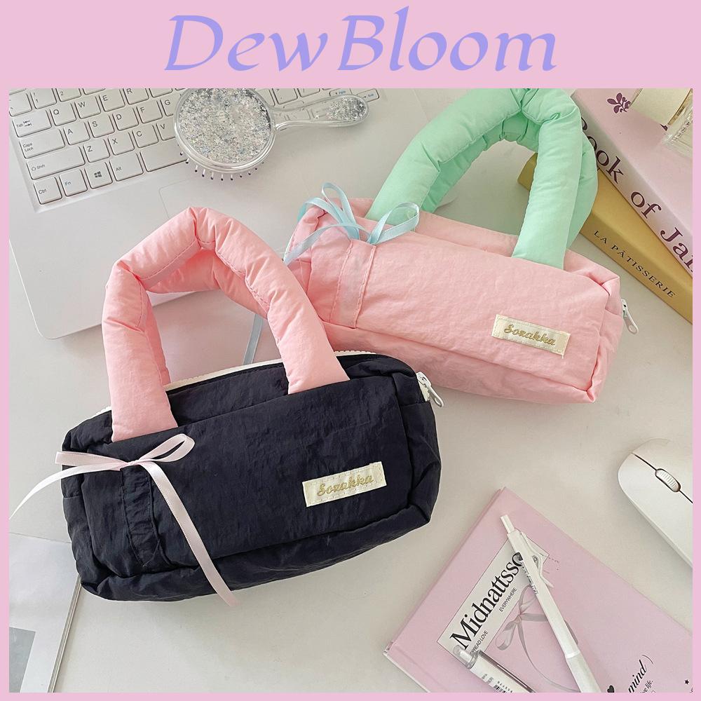 Style Color Block Pencil Case Large Capacity For Girls Travel Storage Bag