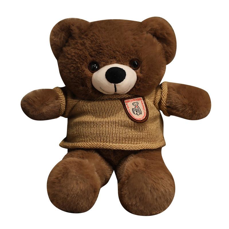Niedlicher Plüsch-Teddybär mit Fliege, Teddybär-Puppe, Plüsch-Teddybär, Kuschelbär-Puppe, Beruhigende Muppet-Puppe für Kinder