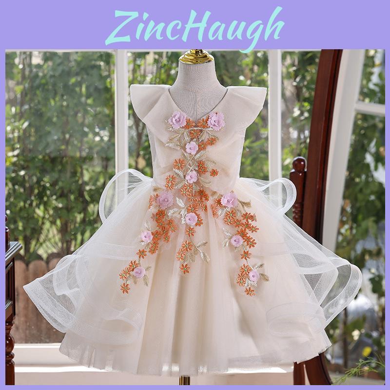 Princess Girl Summer Dress With Polyester Fabric And Puffed Skirt For Wedding And Party Celebrations