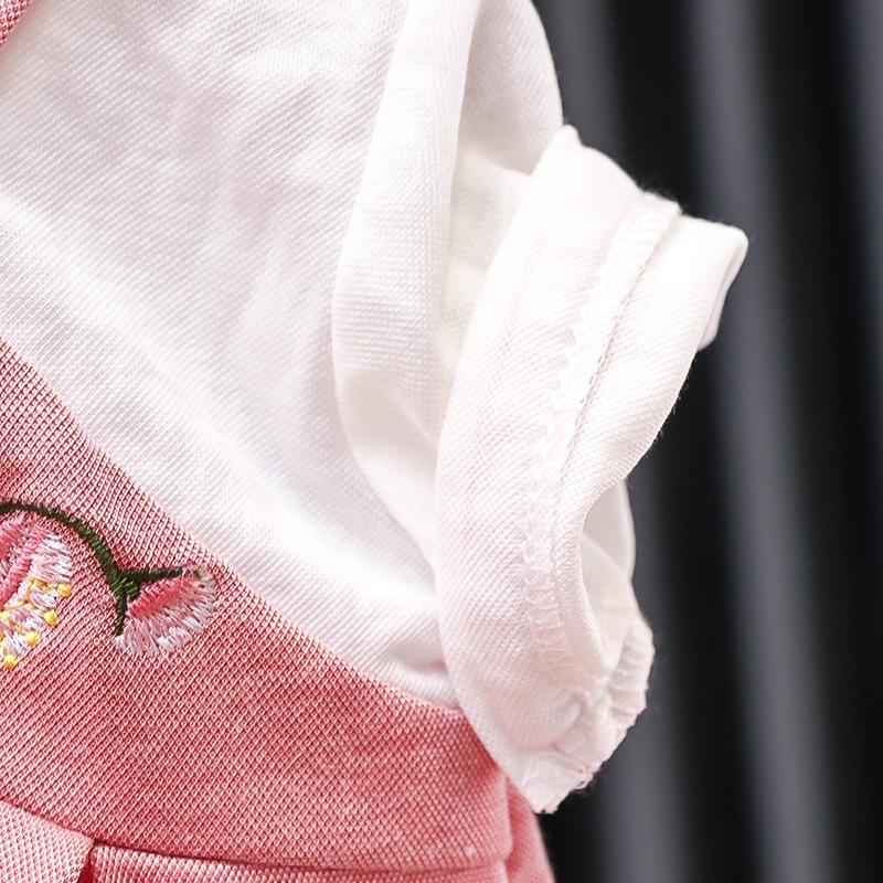 Newborn Baby Girl Embroidered Hanfu Romper - Cute Chinese Style Short Sleeve Summer Bodysuit for Outings