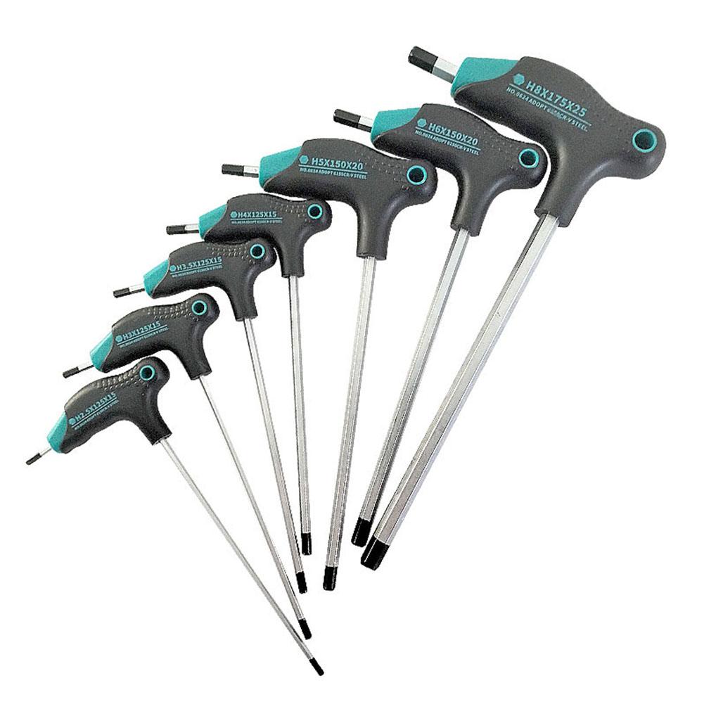 1pc T-Type Hex Key Wrench Spanner For H2.5-H8 Hexagon Screwdriver Repair Hand Tool For Motorcycle Car Repair