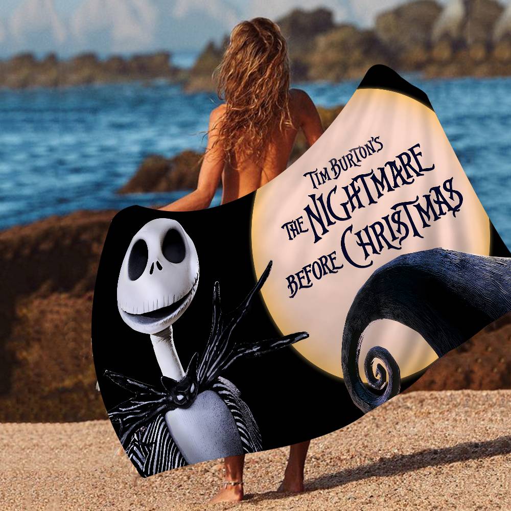 Anime The N-Nightmare B-Before C-Christmas Microfiber Blanket Drying Beach Towels Oversized Super Absorbent Pool Towel Blanket