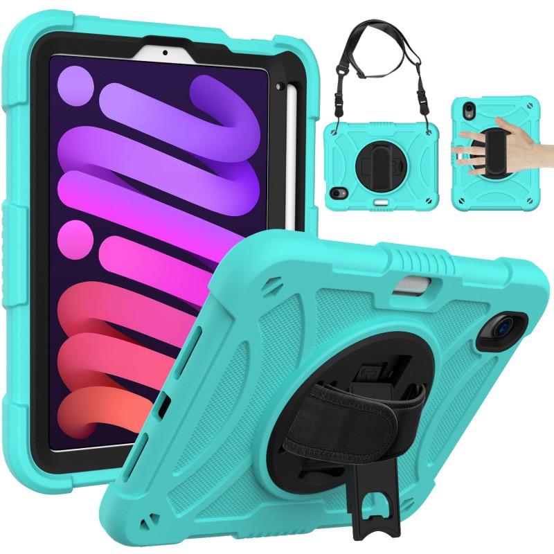 360 Degree Rotating Shockproof Silicone Case IPad Mini 6 7 - Portable Slim Cover With Strap Option