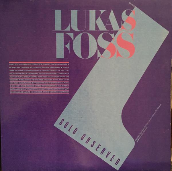 

LP Record LUKAS FOSS - Solo Observed GR7005 Gramavision 1983 US Classical Used