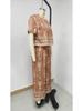 Elegant Color Block Ethnic Print Top & Straight Leg Pants Set for Women