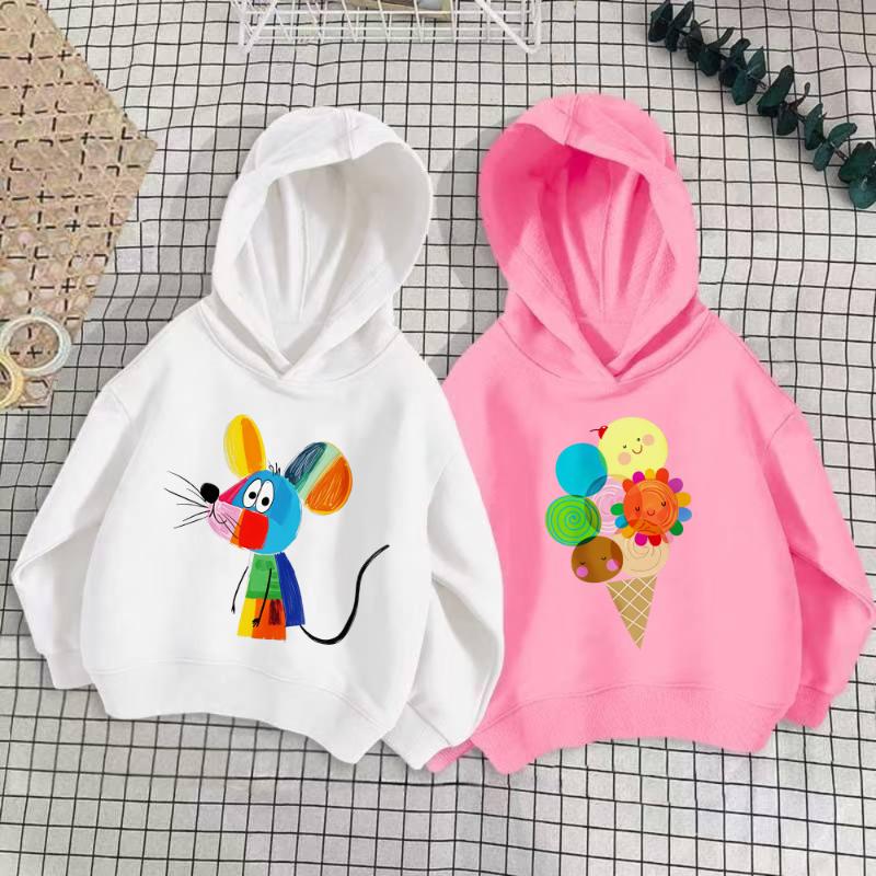 Children's Thin Sweatshirt Autumn New Round Neck Korean Style Loose Long Sleeve Top Boys Girls Fashionable