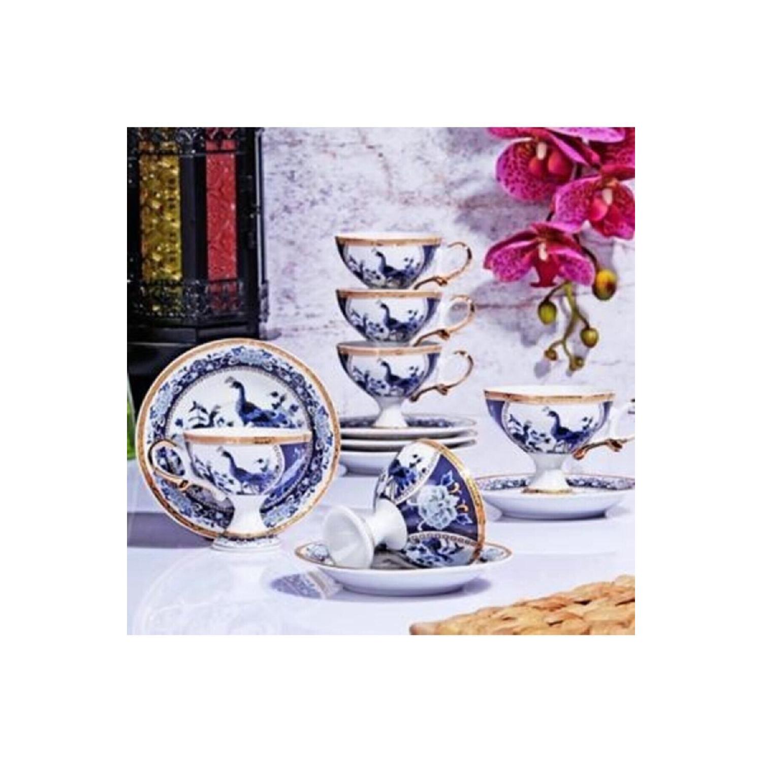 

Gsa58 Набор из 6 фарфоровых чашек на ножке бирюзовый