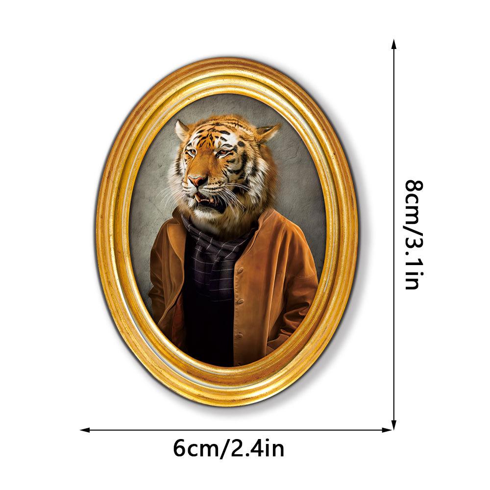 MZCT467-469 3D Animal Head Wooden Refrigerator Magnet - Funny Novelty Design