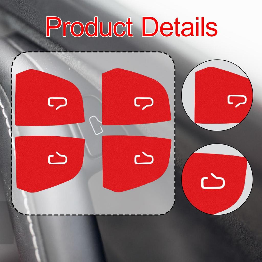 4 Pieces Car Door Switch Button Stickers Covers Interior Decoration Premium Replacement