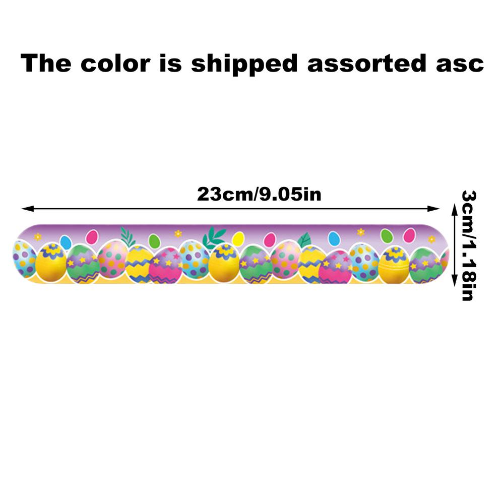 

1pcs Eggs Bunny Snap Bracelets Party Favors Happy Easter Theme Slap Bracelets holiday Party Gifts Kids Birthday Party Supplies