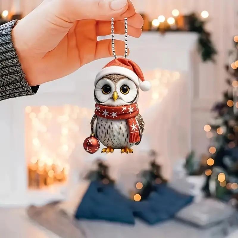 Creative Acrylic Cartoon Owl Car Rearview Mirror Decoration For Unique Interior Style