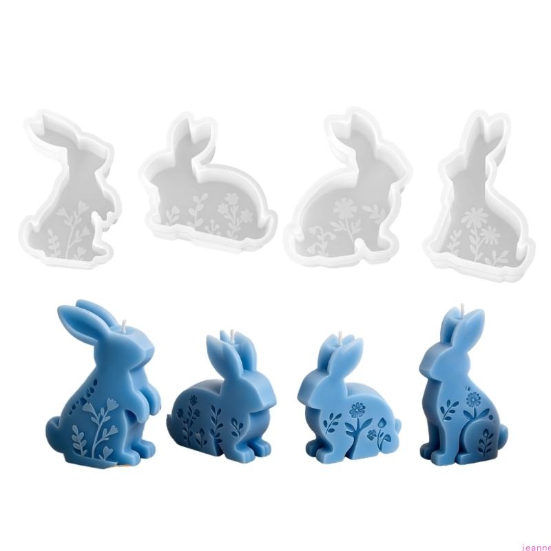 Geprägte Hasenfigur Silikonformen Mehrzweck-Silikonkerzenformen für handgefertigte Kerzen Seifen Basteln Harzguss