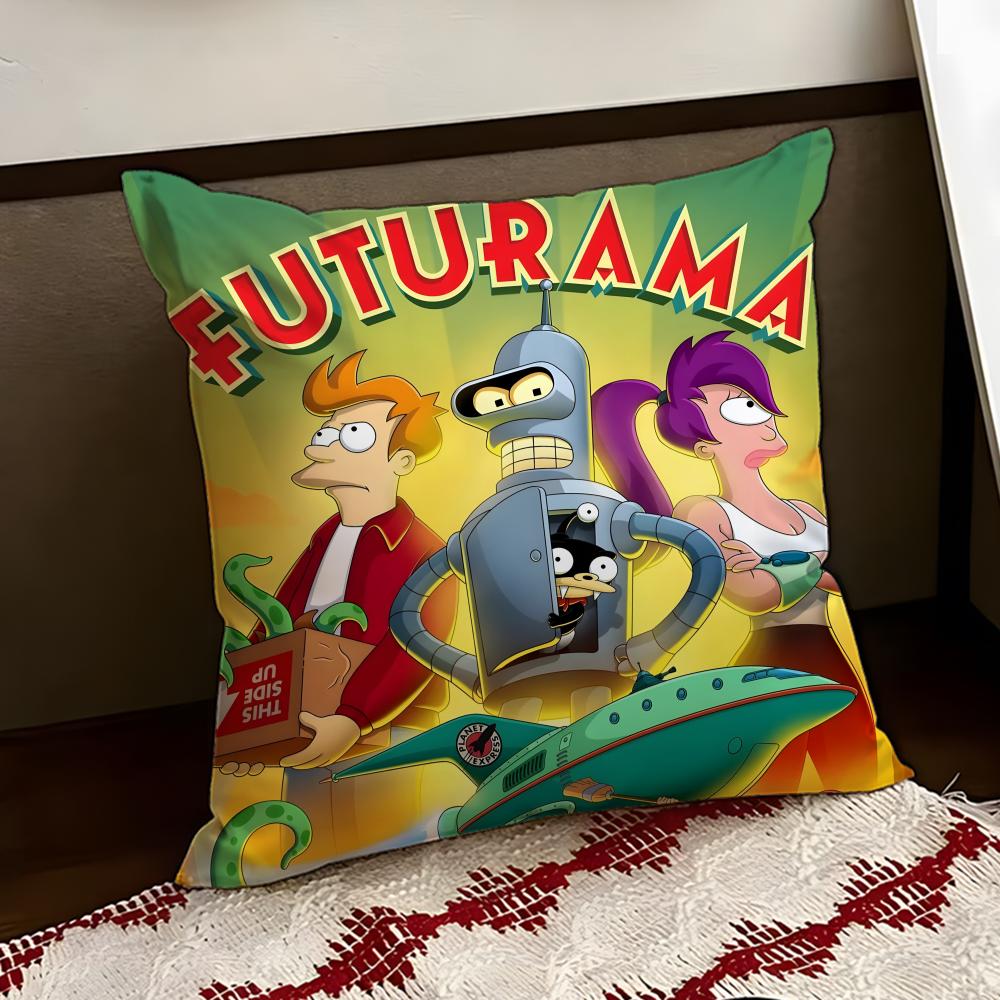Anime FFuturama Cushion Cover Reversible Soft Durable Pillow Cover Home  Car MultiScene Use for Daily Comfort