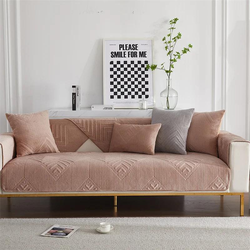 Thicken Plush Sofa Cover Nordic Universal Sofas Towel Anti-slip Combination Couch Cushion Slipcover for Living Room Protection