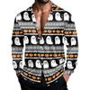 Men's Casual Loose Fit Breathable Shirt Jacket with Turn-Down Collar for Halloween Spring and Fall