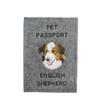 English Shepherd - Dog Passport Case, Document Case, Gift for the Traveller from the Brand