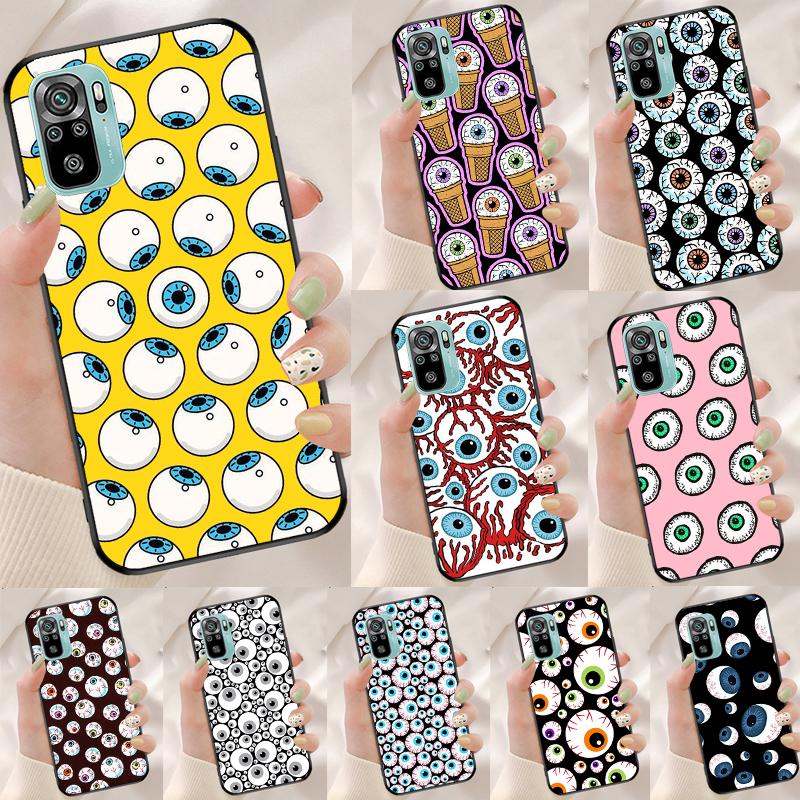 Crazy Eyeball Pattern Cover For Xiaomi Redmi Note 14 13 12 9 10 11 Pro 9S 10S 11S 12S Redmi 14C 10C 12C 13C Case