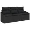VidaXL Ensemble de canapés de jardin 3 pièces avec coussins noir rotin poly 3346583