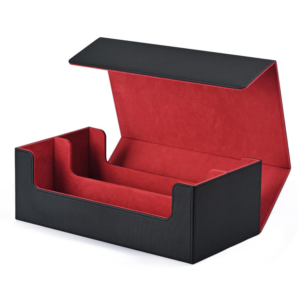 Card Storage Box Holds 1200+ Sleeved Cards Strong Magnetic PU Leather Deck Case for TCG Collectors
