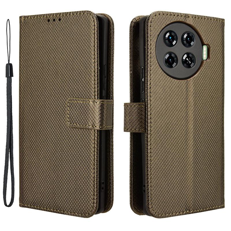 

Для TECNO Spark 20 Pro+ KJ7 Чехол Текстура бриллианта Искусственная кожа Фолио Чехол для телефона D