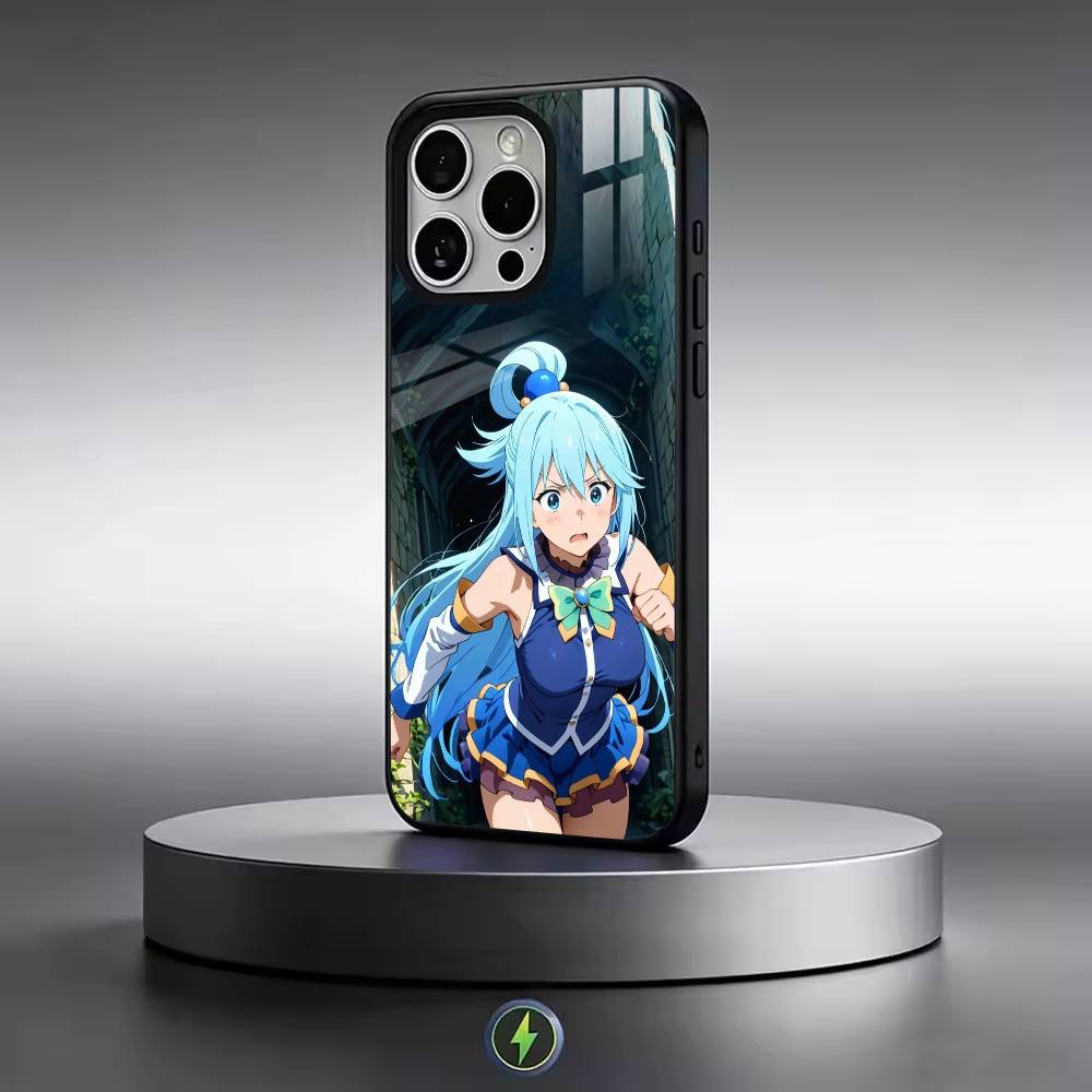 A-Aqua Anime KonoSubaS-S Phone Case For iPhone17,16,15,14,13,12,11 Plus,Pro Magnetic For Magsafe Wireless Charging