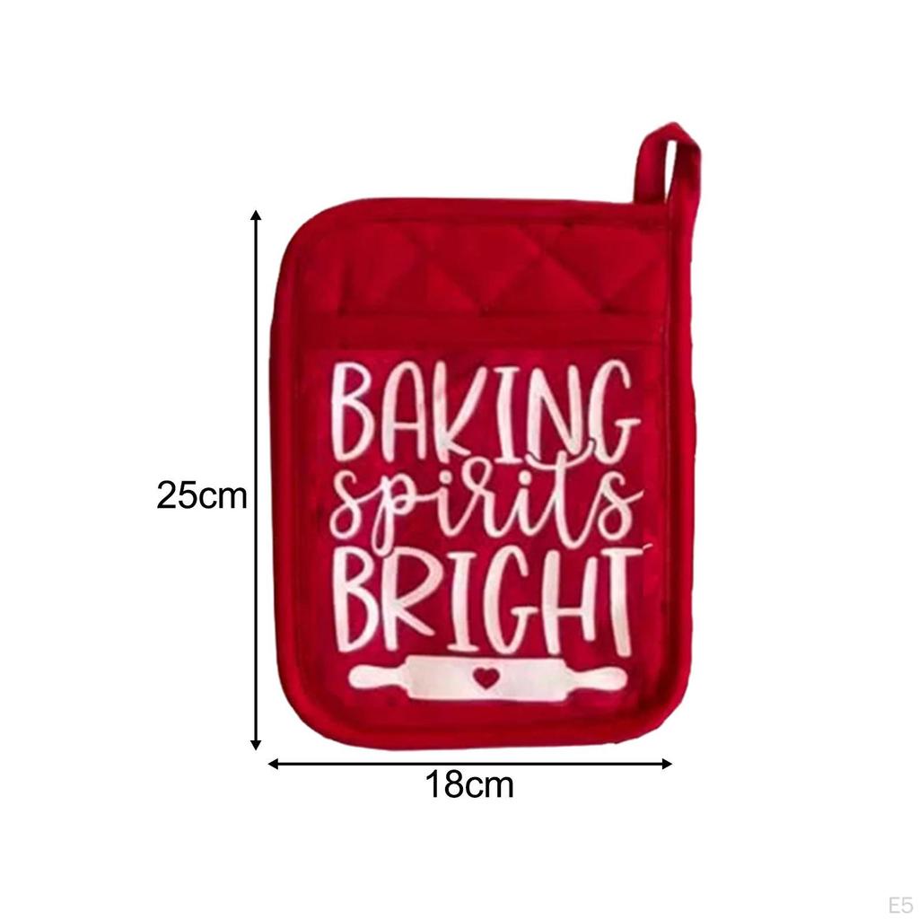 Christmas Pot Holders for Kitchen Potholders 25x18cm Non Slip Heat Resistant Oven Mitts Pad