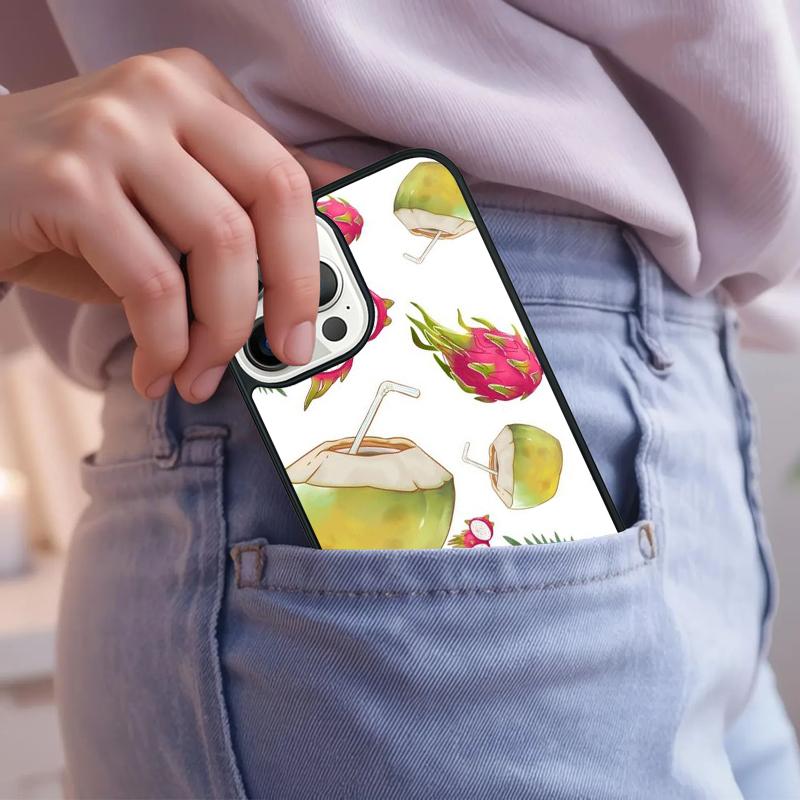 Sommer Frucht Kokosnuss am Strand Handyhülle Für iPhone 17 Air 15 16e 14 13 Pro Max Hülle 12 11 Pro Max PLUS cover