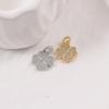 Two-Tone Lucky Floral Pendant: Diamond Clover Charm for DIY Bracelet/Necklace