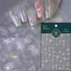 Laser Sliver Star Ocean Dolphin Whale Shoal of Fish Bubbles Sea Marine Organisms Nail Art Sticker Self Adhesive Manicure Decal