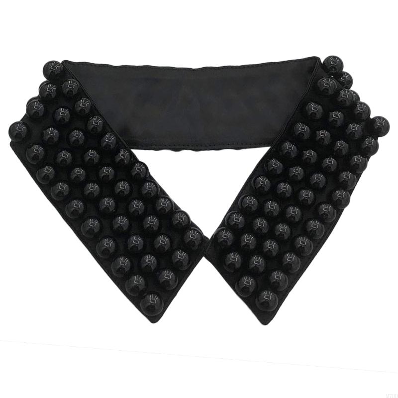 M7DD Fashionable Imitation Pearls Beaded False Collar for Women Casual Formal Wear Detachable Choker Shirt Insert Collar Lapel