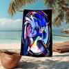 Ultra-Soft Beach Towel with Sonic Theme,Ideal for Pool - Camping, Diving - Perfect Travel Essential, Vibrant Beach Towel.