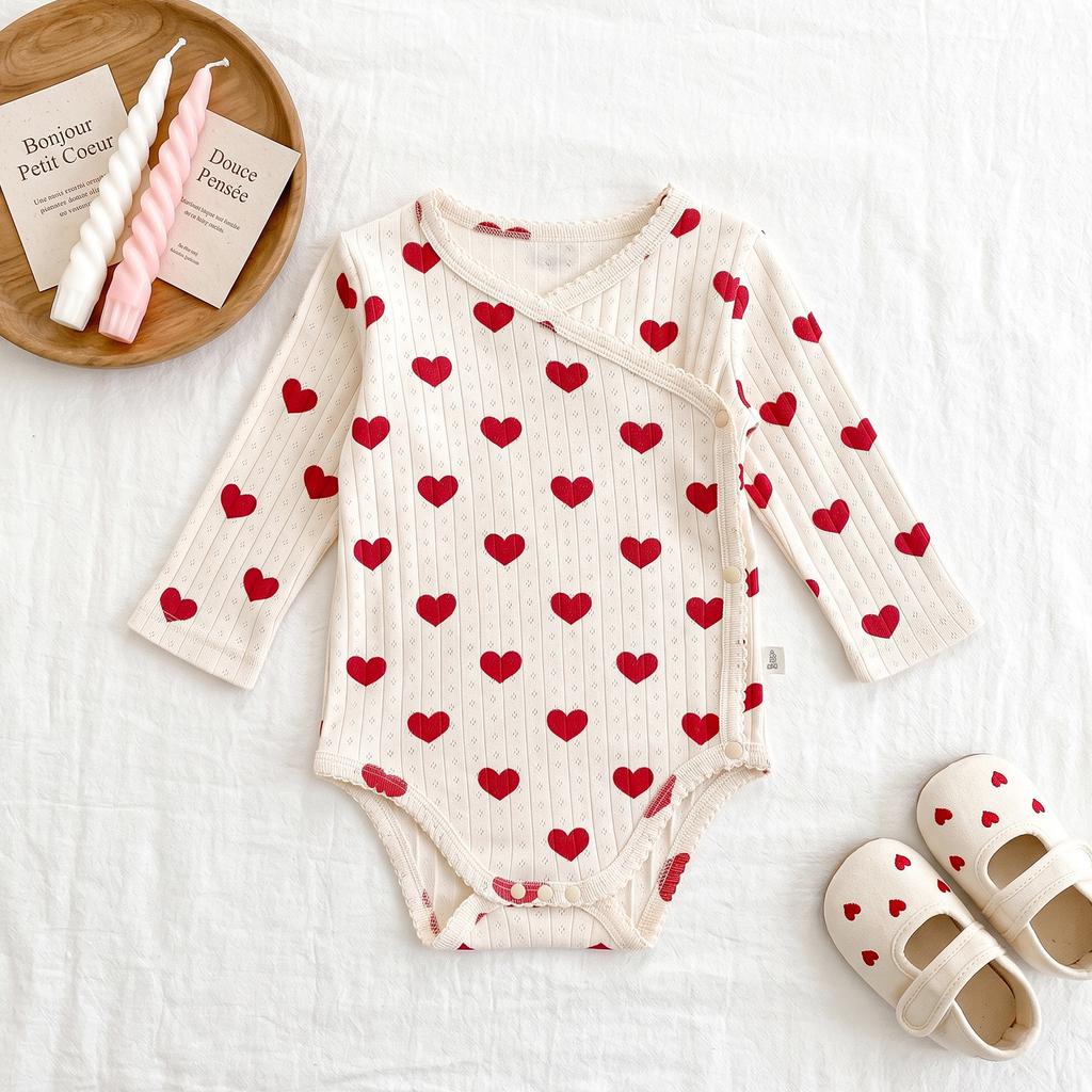Cute Newborn Baby Girl Cotton Long Sleeve Nordic Style Romper And Pants