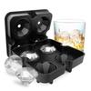 4 Cavity Diamond Shape 3D Ice Cube Mold Black Silicone Chocolate Candy Cake Baking Mold Kitchen Tool Reusable Non Stick Easy