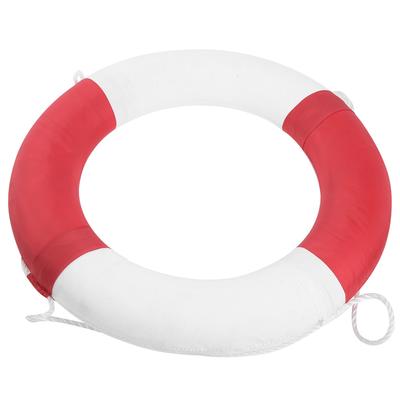 Tragbarer Schwimmauftriebskörper Schaumstoff Massiv Rettungsring Schwimmring Meer See Pool (Weiß&rot)