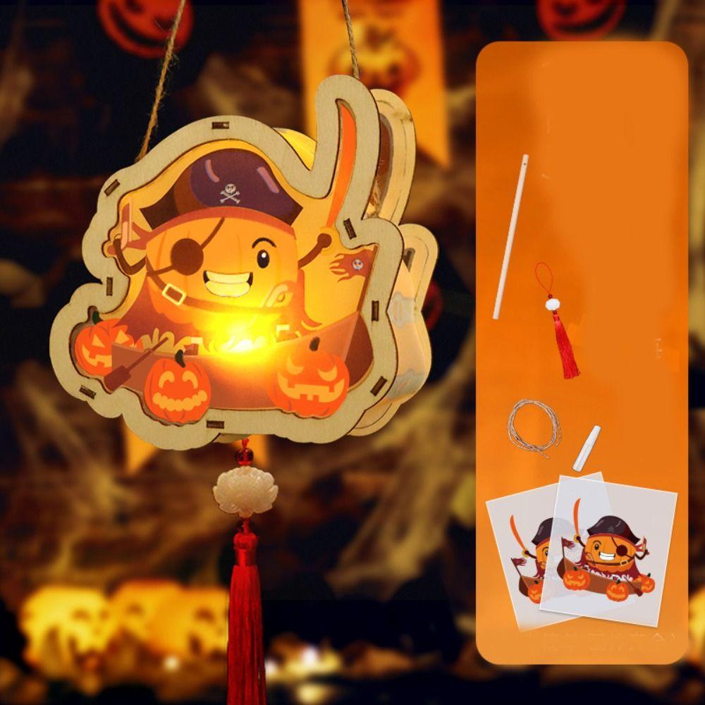 Glowing Halloween Lantern DIY Luminous Handmade  Lantern Halloween Pumpkin Lantern  Party Prop