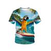 Boy's Fashion 3D Printed T-Shirt - Short Sleeve Crew Neck Casual Streetwear Bike Design for Young People