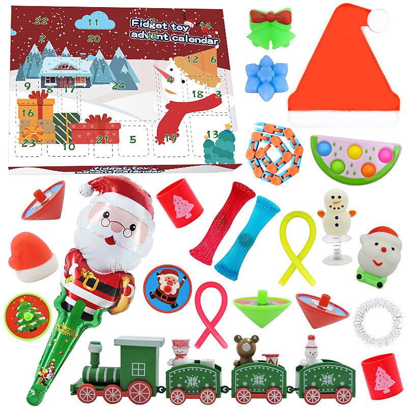 

24Pcs/set Christmas Advent Calendars Fidget Toys Xmas Stocking Countdown Advent Christmas Gift for Kids Adult Box Package