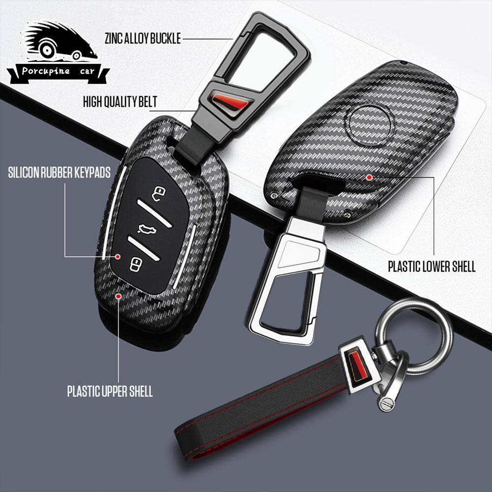 ABS Carbon Fiber Car Key Chain Cover Case for MG ZS EV HS EHS ZX GT MG4 MG5 MG6 Roewe RX3 RX5 RX8 ERX5 I6 I5 Protection